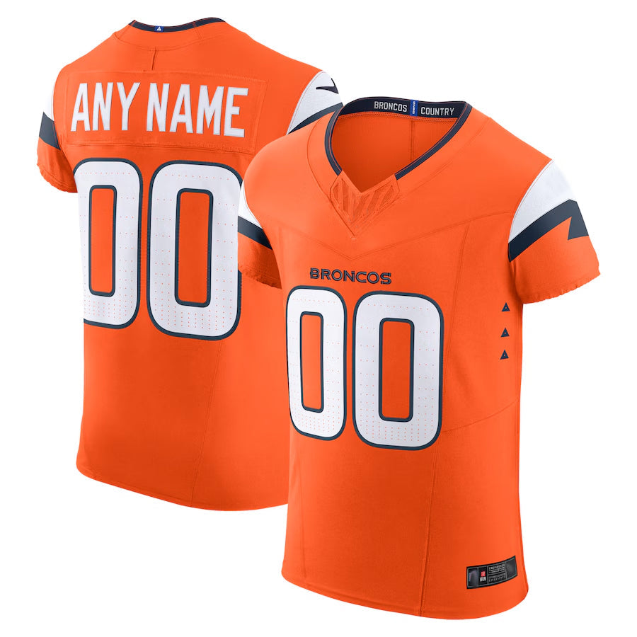 Cooneas Custom D.Broncos Vapor F.U.S.E. Elite Orange Stitched Jerseys
