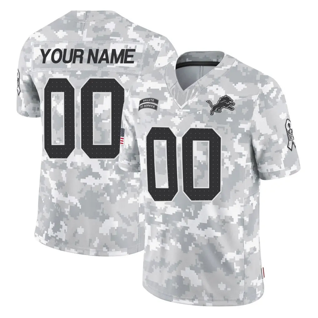 Cooneas Custom D.Lions Arctic Camo Salute To Service Limited Any Name & Numbers Stitched Jerseys