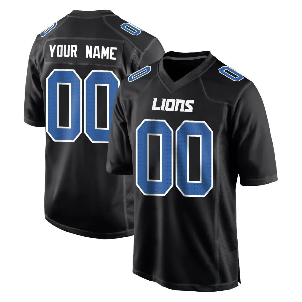 Cooneas Custom D.Lions Black Fashion Home Game Any Name & Numbers Stitched Jerseys