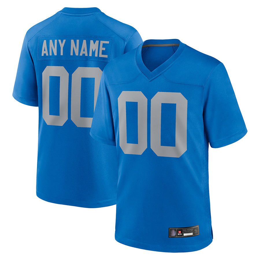 Cooneas Custom D.Lions Blue Limted Game Alternate Stitched Jerseys