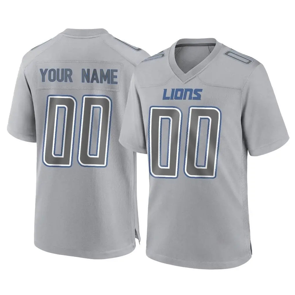 Cooneas Custom D.Lions Gray Atmosphere Fashion Home Game Any Name & Numbers Stitched Jerseys