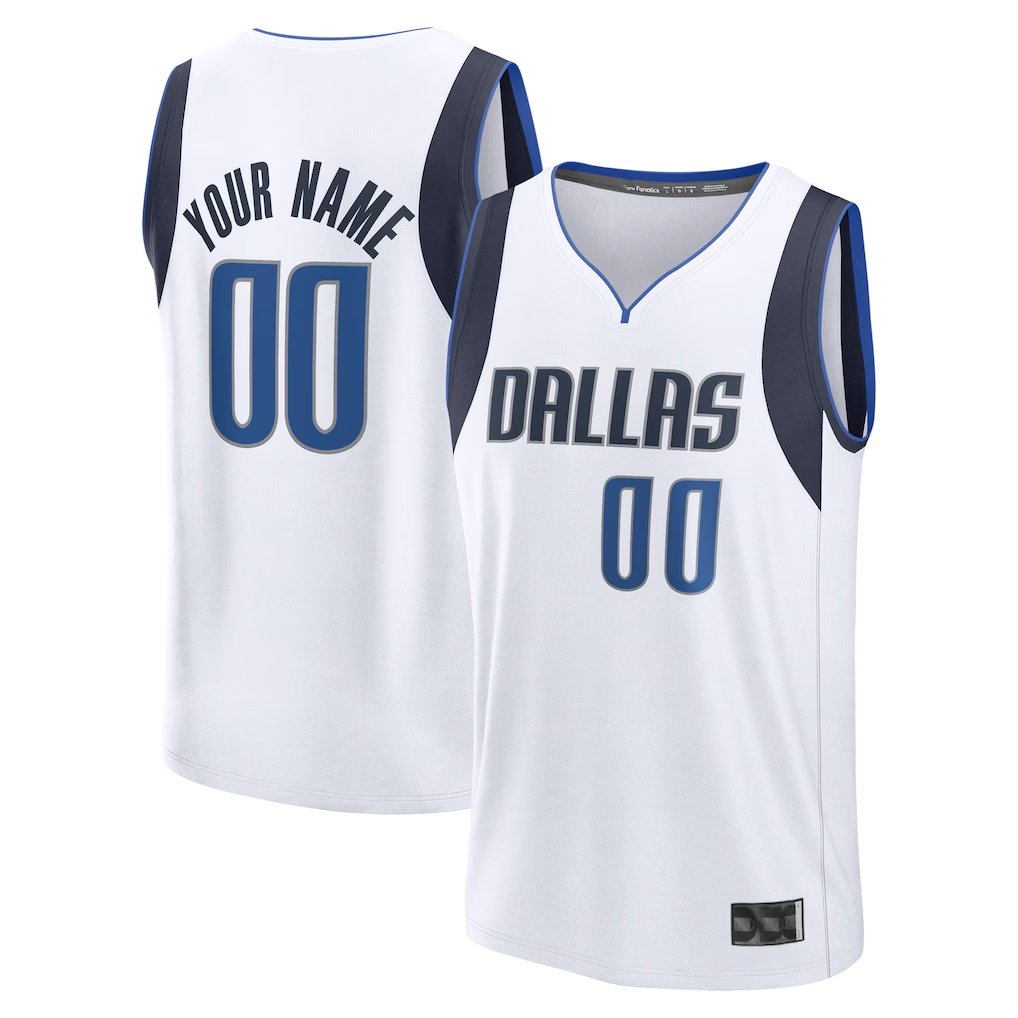 Cooneas Custom D.Mavericks White Fast Break Jerseys - Association Edition