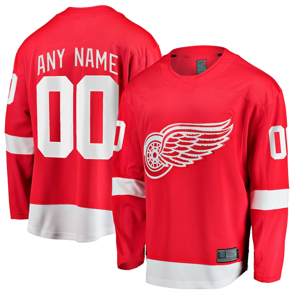 Cooneas Custom D.Red wings Red Home Breakaway Jerseys