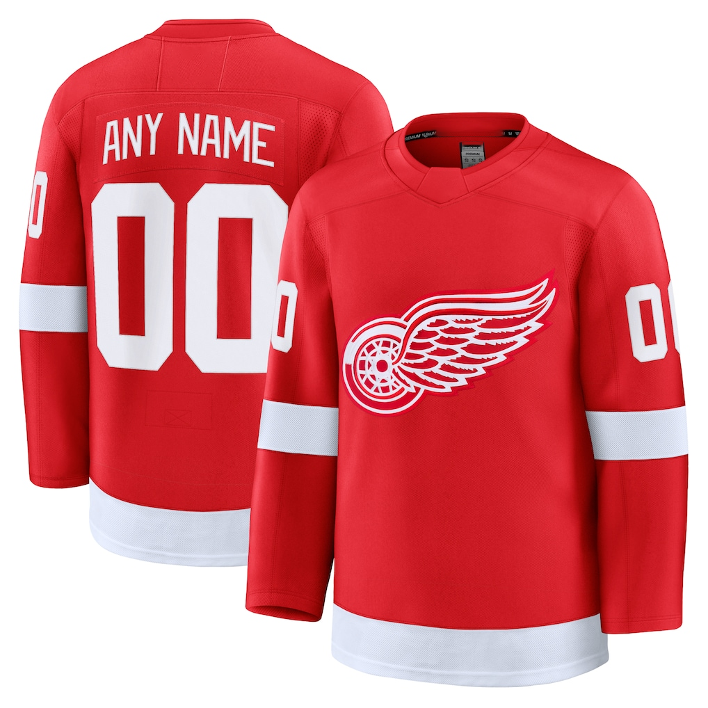 Cooneas Custom D.Red wings Red Home Premium Jerseys