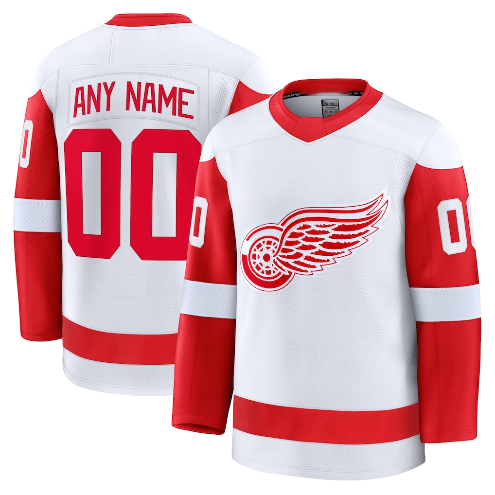 Cooneas Custom D.Red wings White Away Premium Jerseys