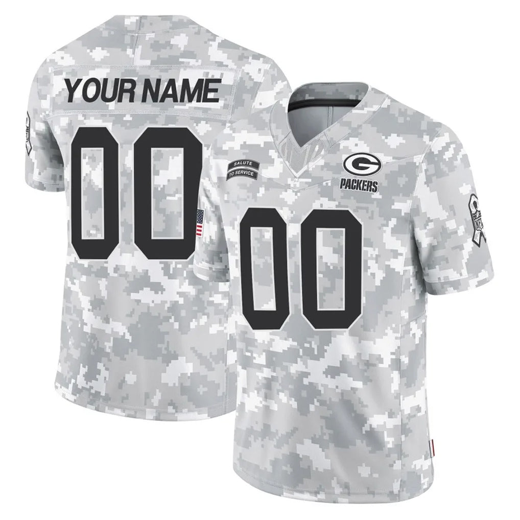Cooneas Custom GB.Packers Arctic Camo Salute To Service Limited Any Name & Numbers Stitched Jerseys