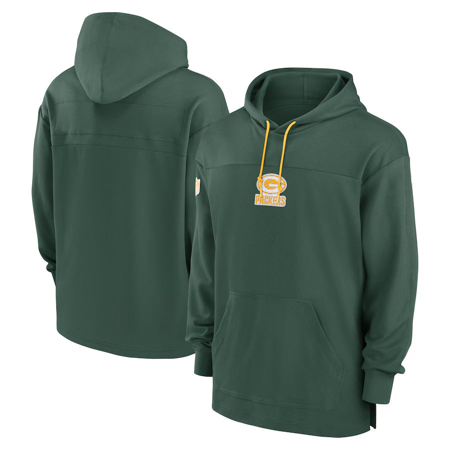 Cooneas Custom GB.Packers Green Sideline Pullover Hoodie Stitched Jerseys