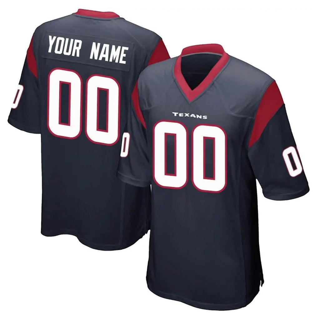 Cooneas Custom H.Texans Navy Home Game Any Name & Numbers Stitched Jerseys