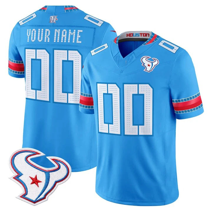 Cooneas Custom H.Texans Rivalries Blue Jersey - All Stitched