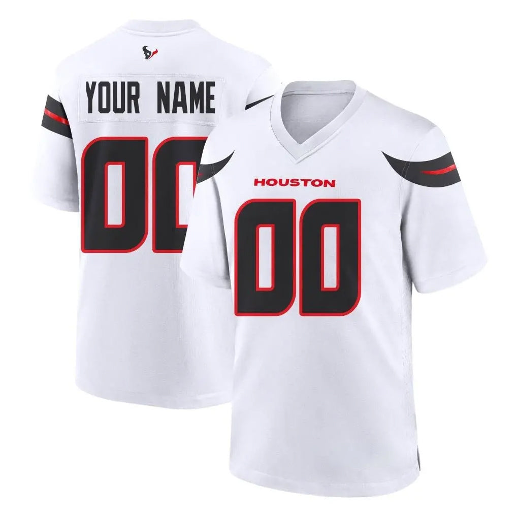 Cooneas Custom H.Texans White Home Game Any Name & Numbers Stitched Jerseys