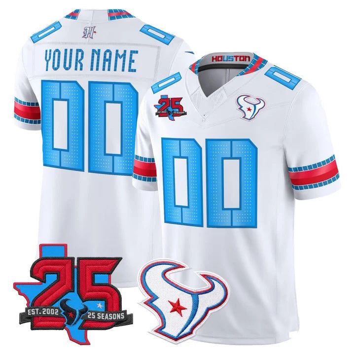 Cooneas Custom H.Texans White Rivalries Jersey - All Stitched