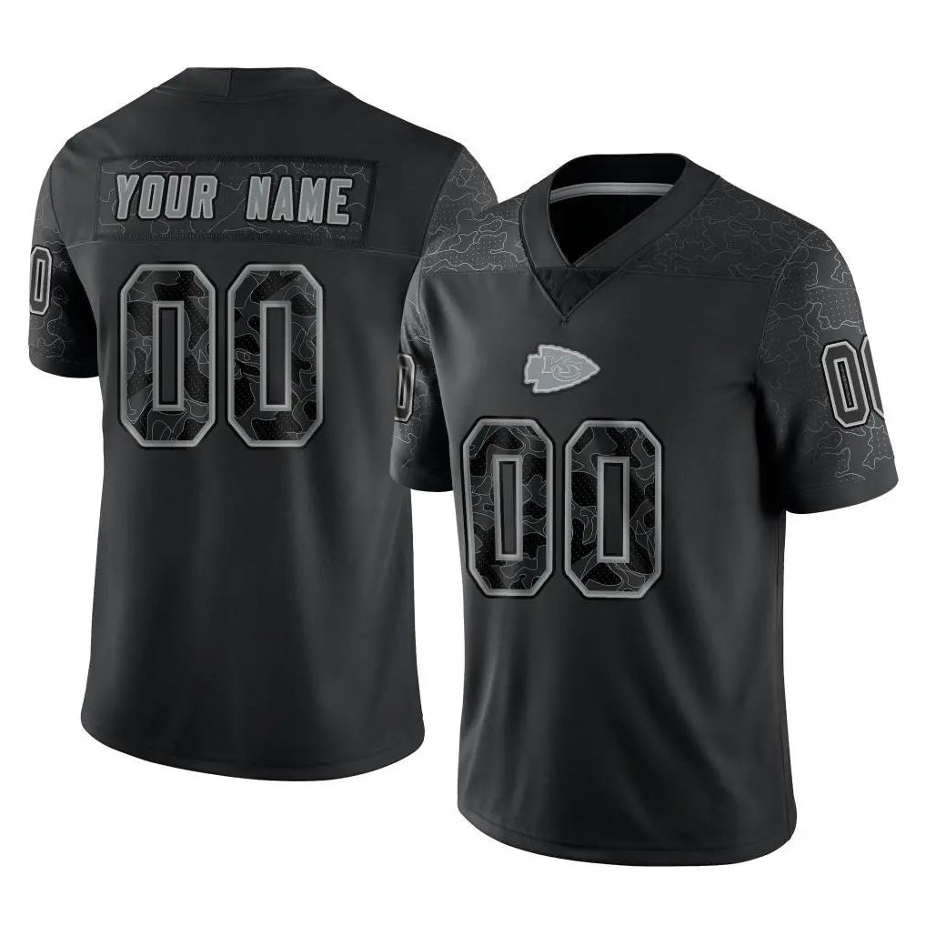 Cooneas Custom KC.Chiefs Black Limited Reflective Game Any Name & Numbers Stitched Jerseys