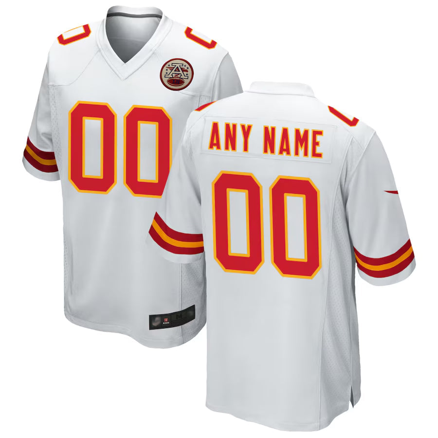 Cooneas Custom KC.Chiefs White Replica Game Stitched Jerseys