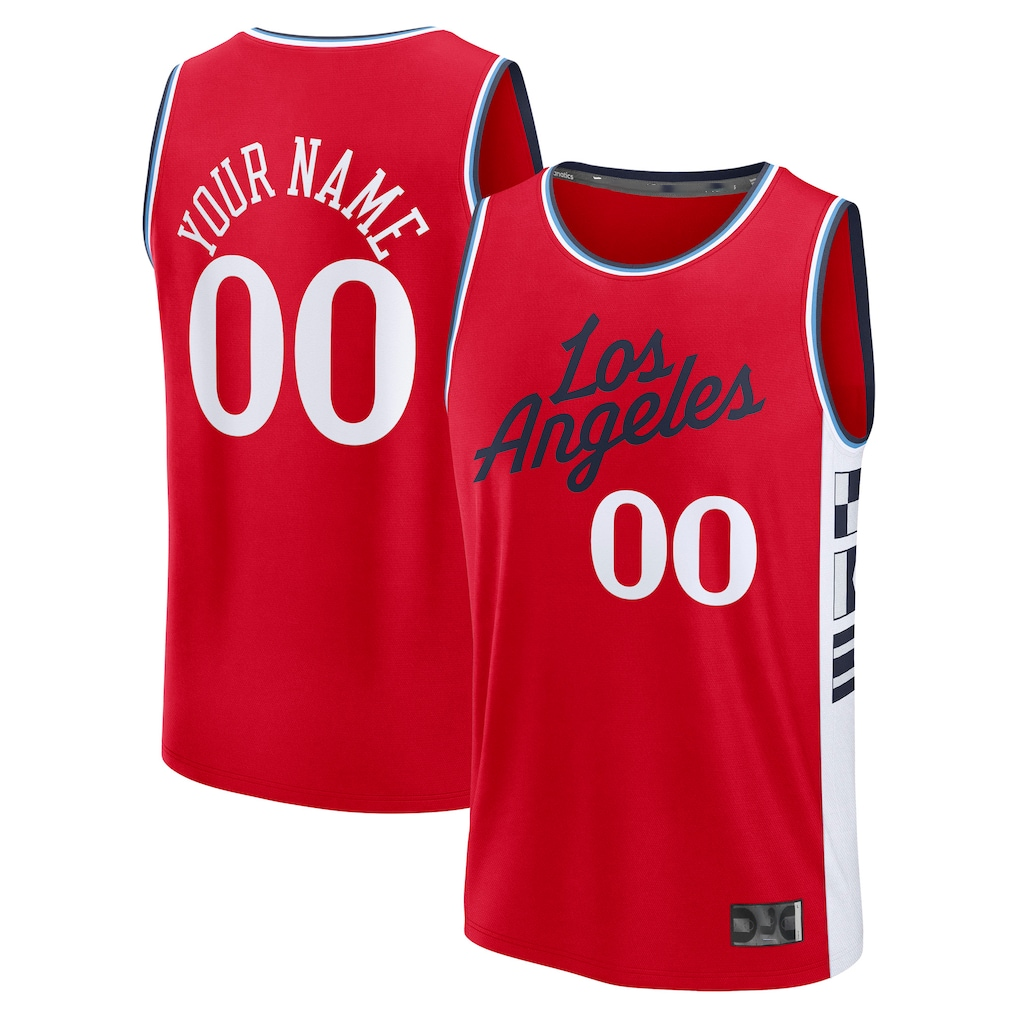 Cooneas Custom LA.Clippers Red Fast Break Stitched Jerseys- Statement Edition