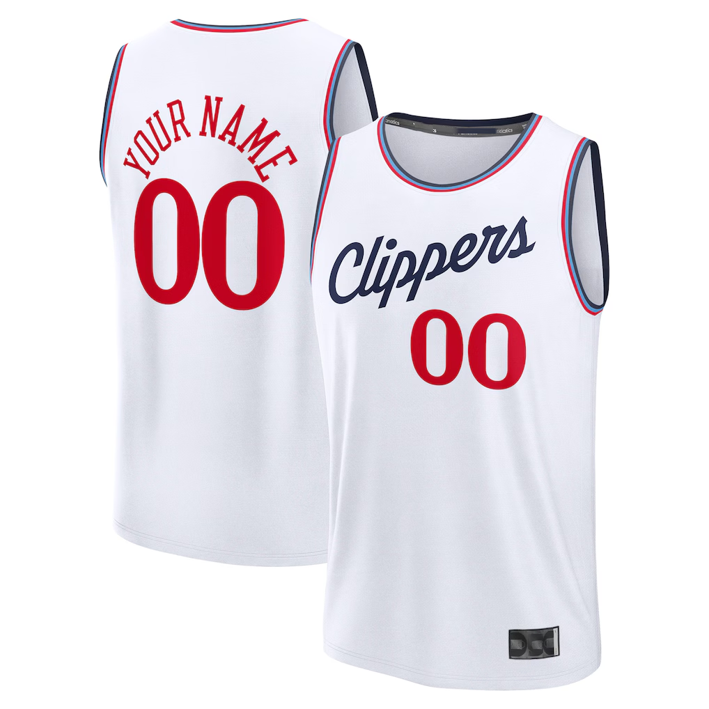 Cooneas Custom LA.Clippers White Fast Break Stitched Jerseys - Association Edition