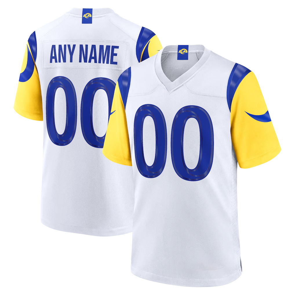 Cooneas Custom LA.Rams White Game Stitched Jerseys