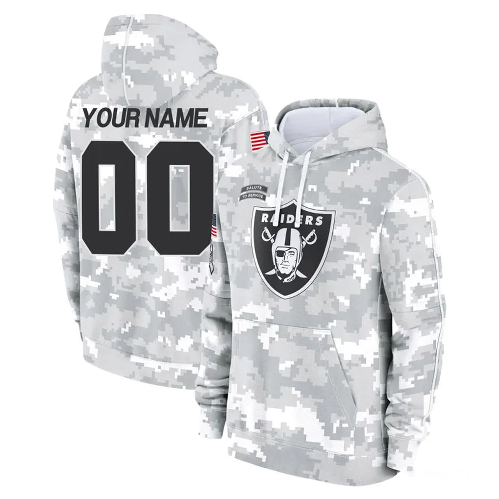 Cooneas Custom LV.Raiders Arctic Camo Salute to Service Hoodies Limited Game Any Name & Numbers Stitched Jerseys