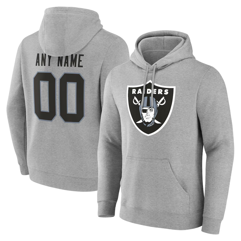 Cooneas Custom LV.Raiders Gray LOGO Pullover Hoodies Home Game Any Name & Numbers Stitched Jerseys