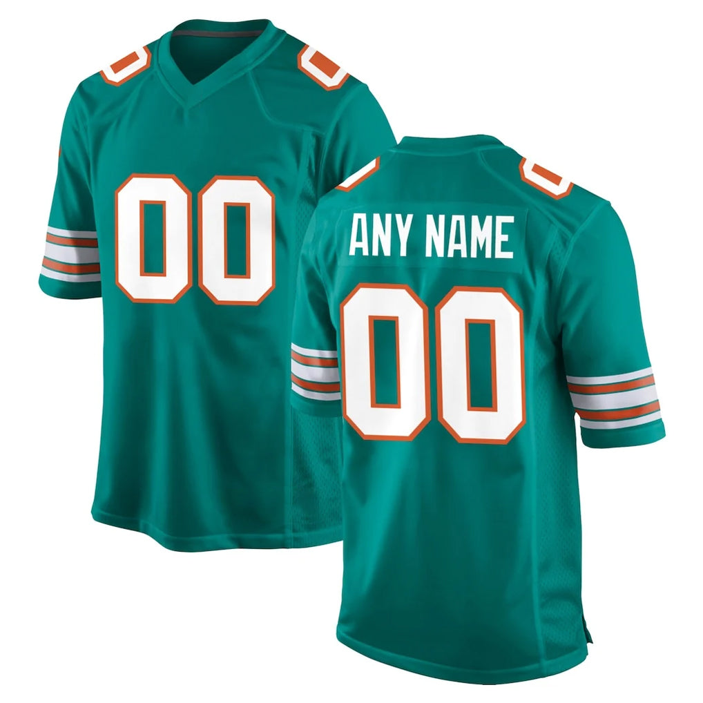 Cooneas Custom M.Dolphins Aqua Alternate Home Game Any Name & Numbers Stitched Jerseys