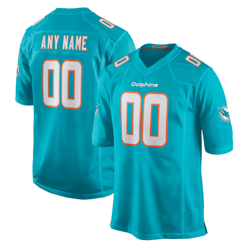 Cooneas Custom M.Dolphins Aqua Home Game Any Name & Numbers Stitched Jerseys