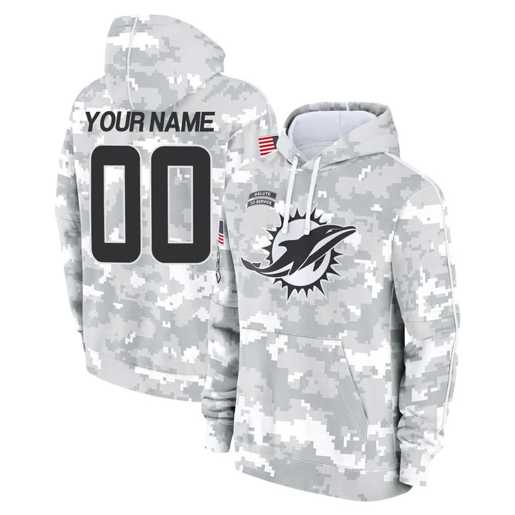 Cooneas Custom M.Dolphins Arctic Camo Salute to Service Hoodies Limited Game Any Name & Numbers Stitched Jerseys