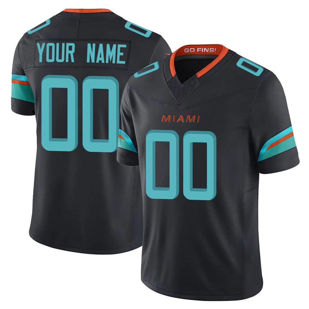 Cooneas Custom M.Dolphins Black Limited Pitch Rivalries Collection Home Game Any Name & Numbers Stitched Jerseys