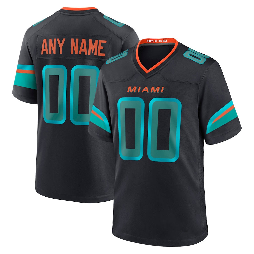 Cooneas Custom M.Dolphins Black Pitch Rivalries Collection Home Game Any Name & Numbers Stitched Jerseys