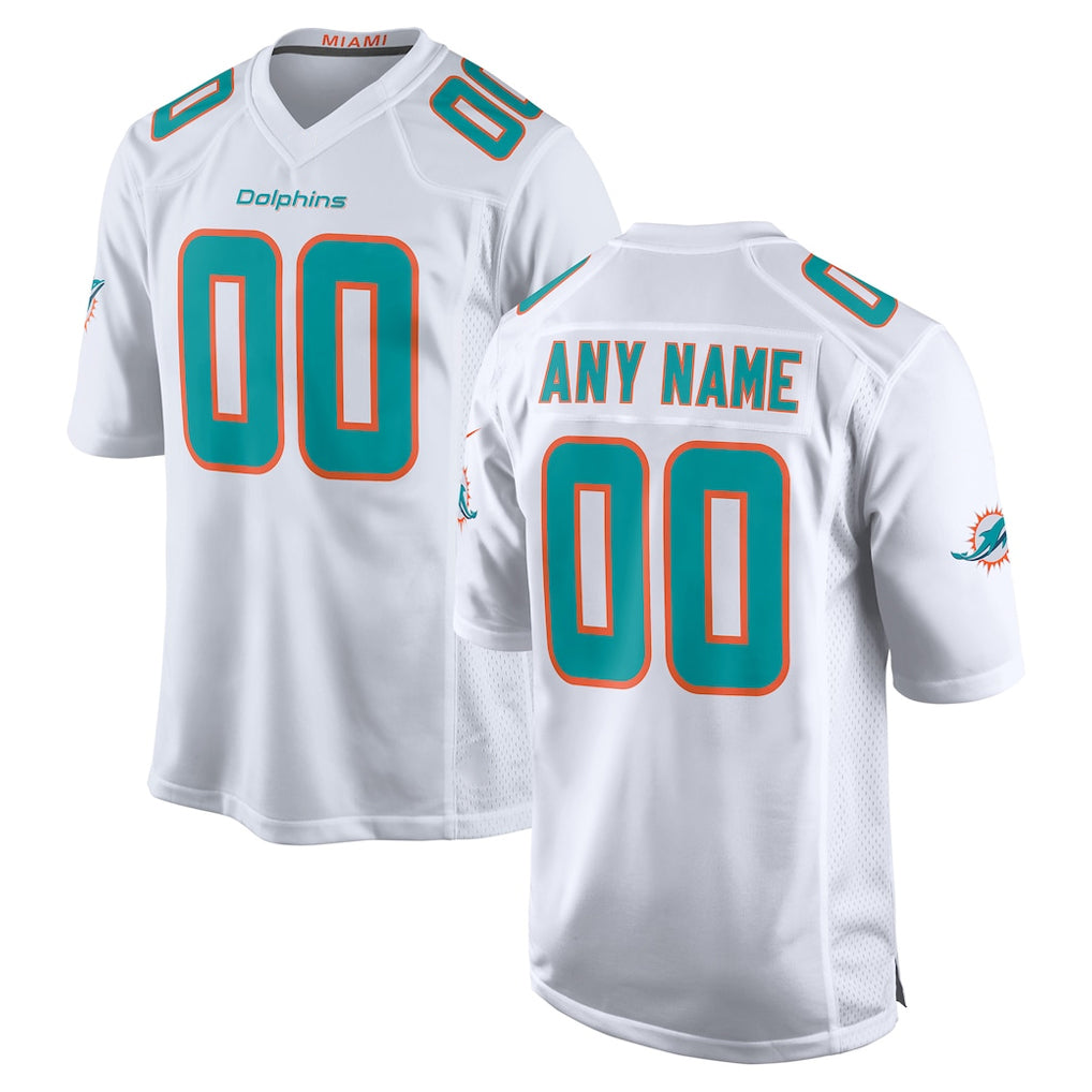 Cooneas Custom M.Dolphins White Game Home Any Name & Numbers Stitched Jerseys