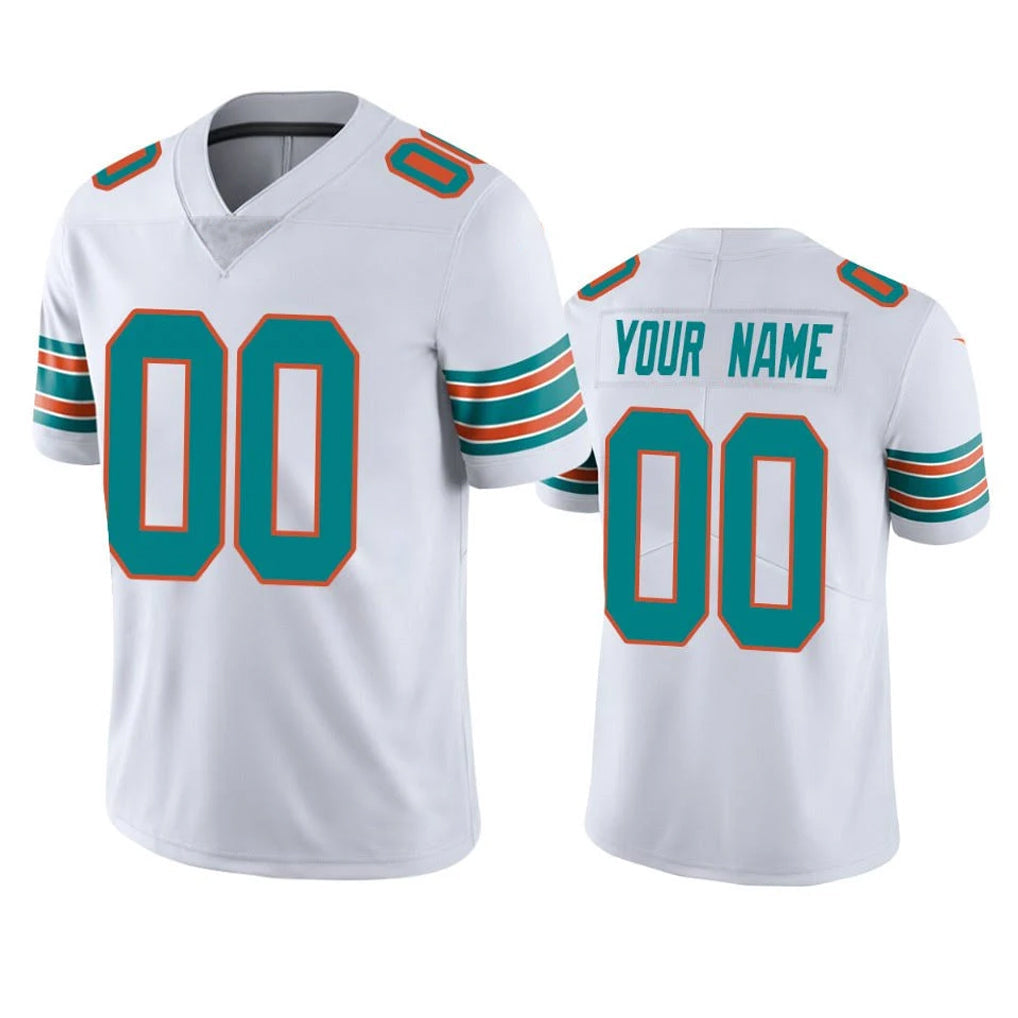 Cooneas Custom M.Dolphins White Limited Vapor Untouchable Home Game Any Name & Numbers Stitched Jerseys