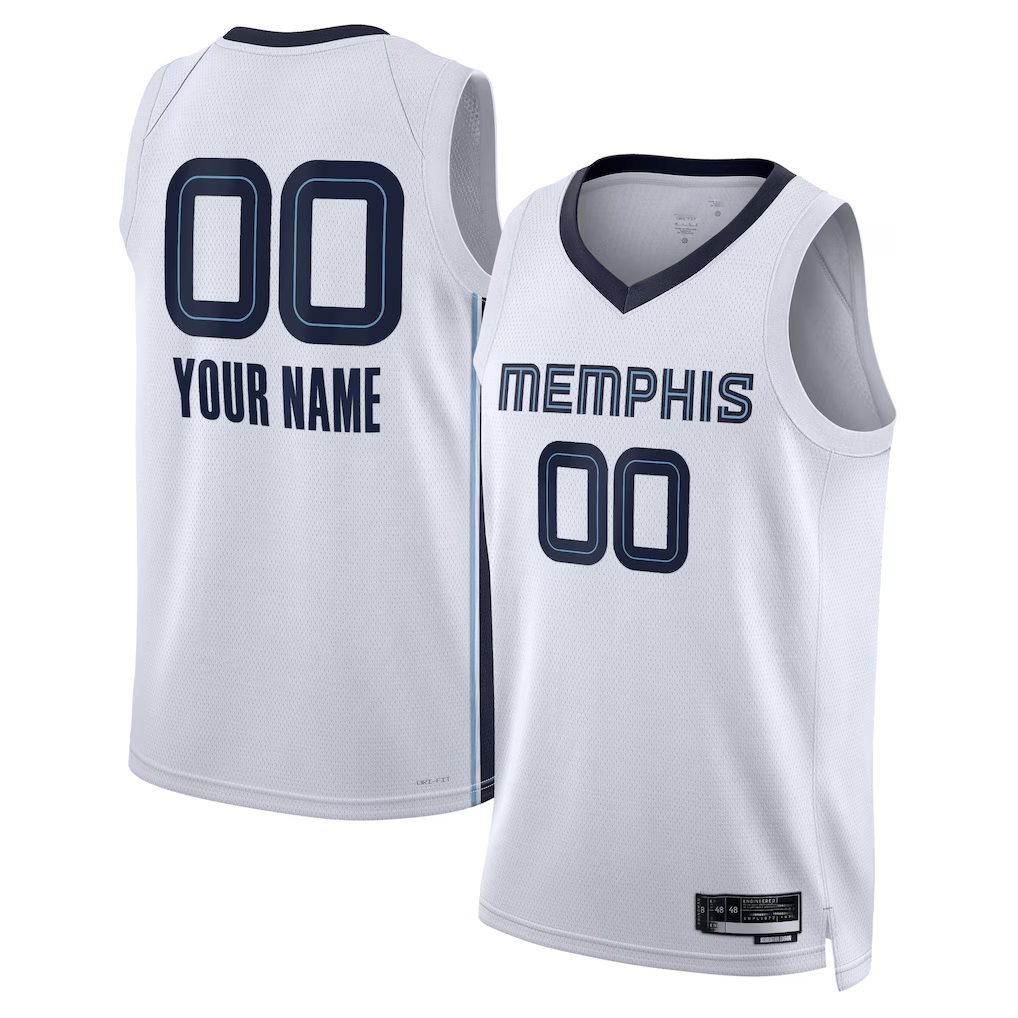 Cooneas Custom M.Grizzlies White Swingman Stitched Jerseys- Association Edition