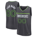 Cooneas Custom M.Timberwolves Anthracite Fast Break Stitched Jerseys- Icon Edition