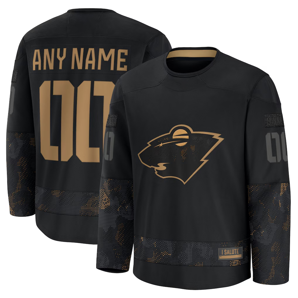 Cooneas Custom M.Wild Black 2024 Military Appreciation Practice Jerseys