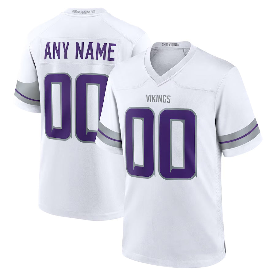 Cooneas Custom MN.Vikings White Alternate Game Stitched Jerseys