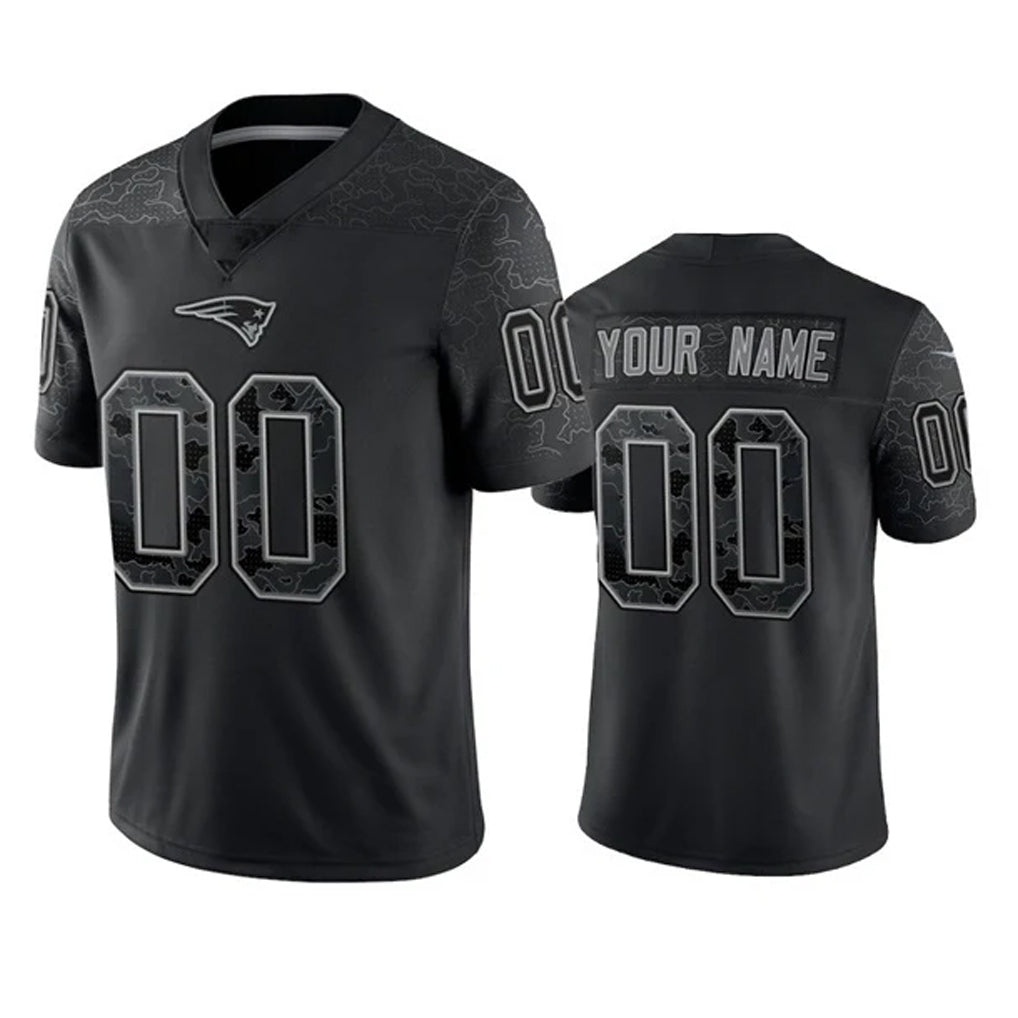 Cooneas Custom NE.Patriots Black Reflective LImited Home Game Any Name & Numbers Stitched Jerseys