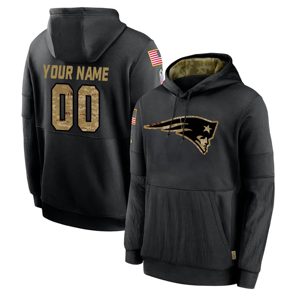 Cooneas Custom NE.Patriots Black Salute to Service Hoodies Limited Game Any Name & Numbers Stitched Jerseys