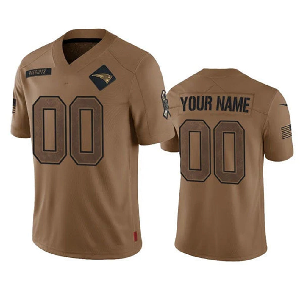 Cooneas Custom NE.Patriots Brown Salute To Service Limited Any Name & Numbers Stitched Jerseys