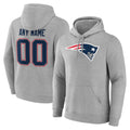 Cooneas Custom NE.Patriots Gray LOGO Pullover Hoodies Home Game Any Name & Numbers Stitched Jerseys