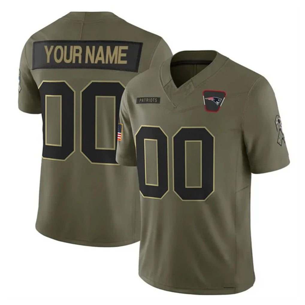 Cooneas Custom NE.Patriots Olive 2025 Salute To Service Limited Any Name & Numbers Stitched Jerseys