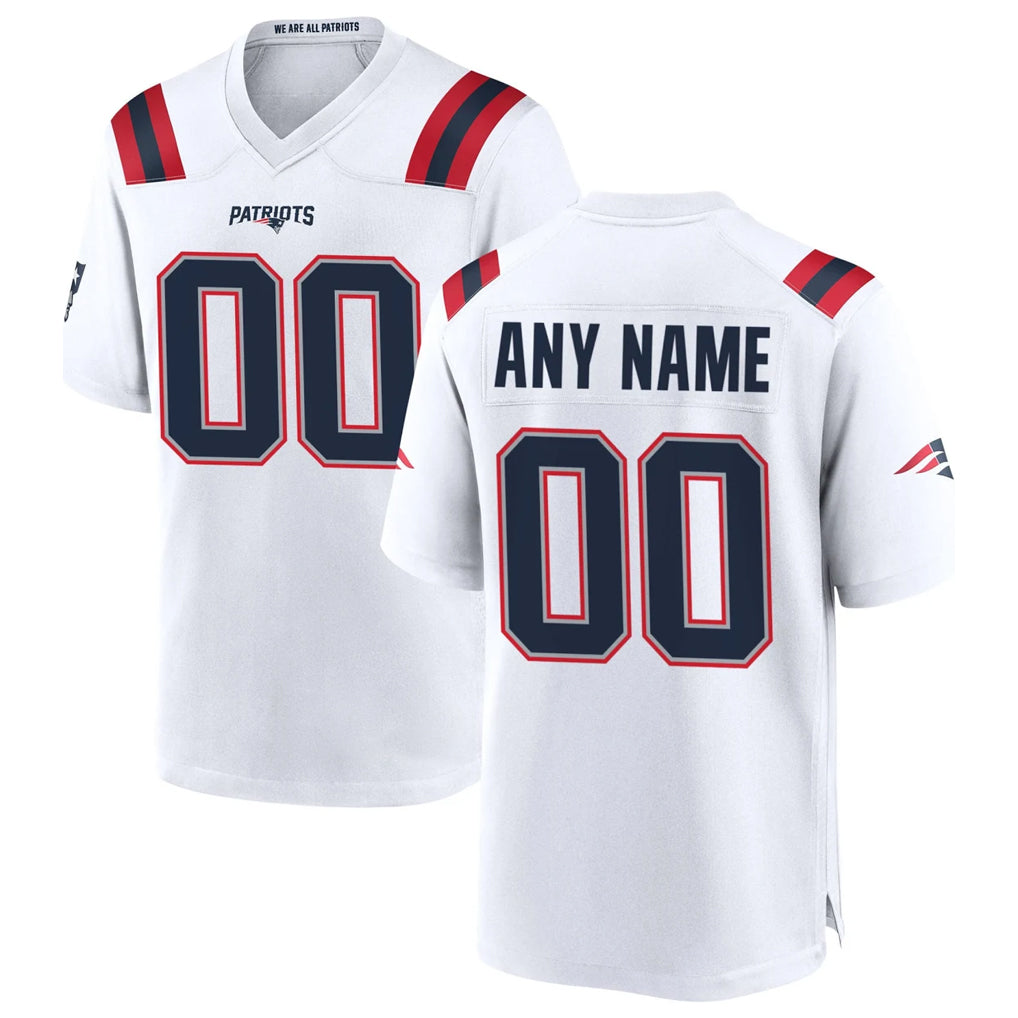 Cooneas Custom NE.Patriots White Home Game Any Name & Numbers Stitched Jerseys