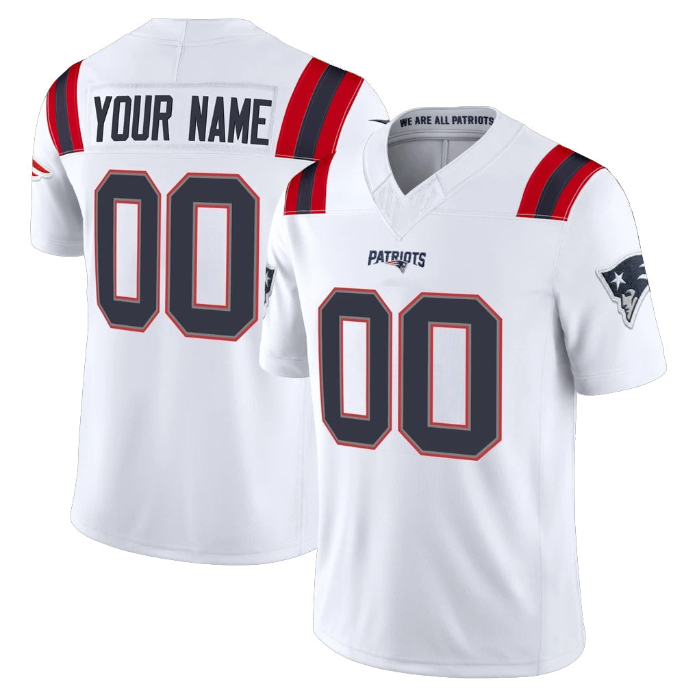 Cooneas Custom NE.Patriots White Limited Vapor F.U.S.E. Home Game Any Name & Numbers Stitched Jerseys