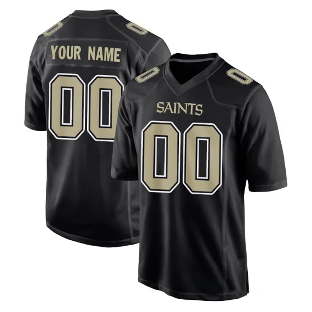 Cooneas Custom NO.Saints Black Carbon Fashion Home Game Any Name & Numbers Stitched Jerseys