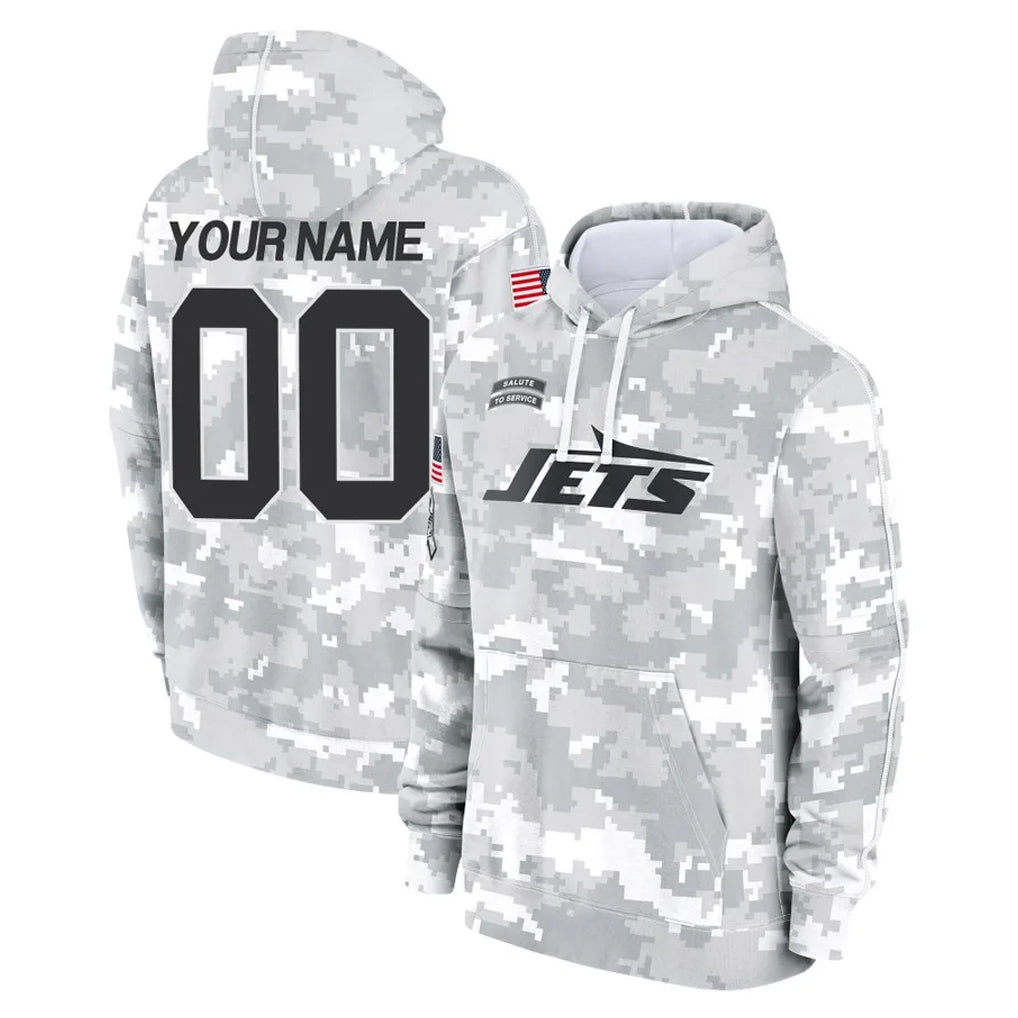 Cooneas Custom NY.Jets Arctic Camo Salute to Service Pullover Hoodies Limited Game Any Name & Numbers Stitched Jerseys