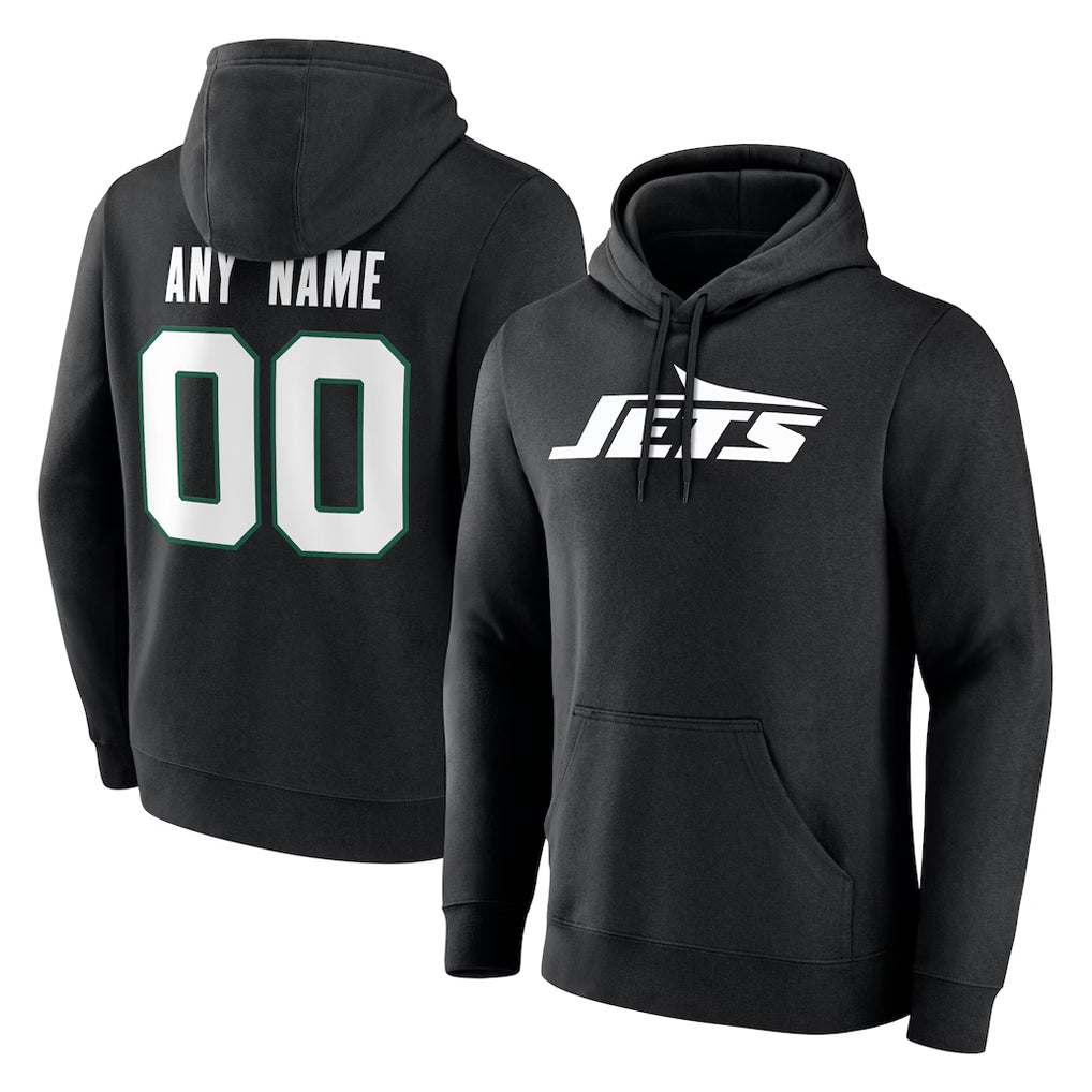 Cooneas Custom NY.Jets Black LOGO Pullover Hoodies Limited Game Any Name & Numbers Stitched Jerseys