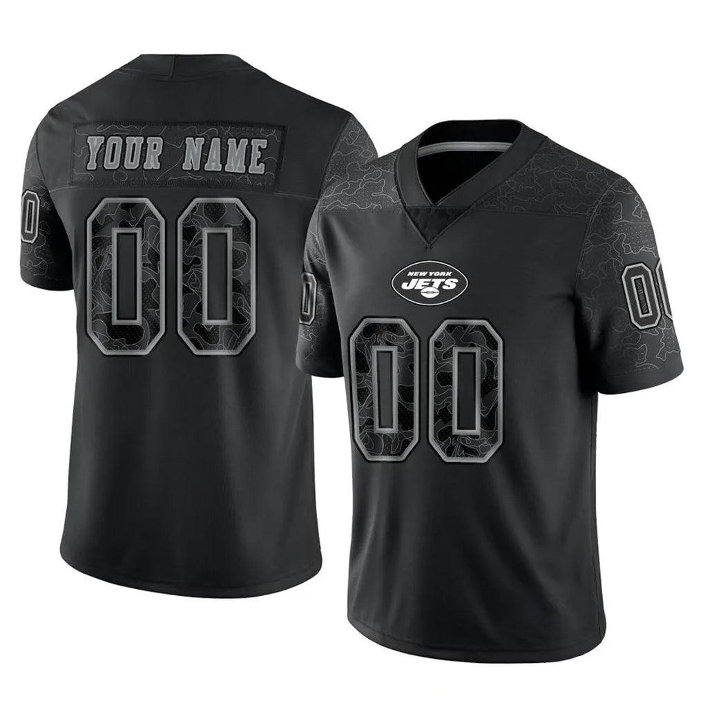 Cooneas Custom NY.Jets Black Limited Reflective Home Game Any Name & Numbers Stitched Jerseys
