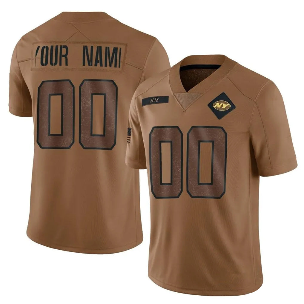 Cooneas Custom NY.Jets Brown Salute To Service Limited Any Name & Numbers Stitched Jerseys