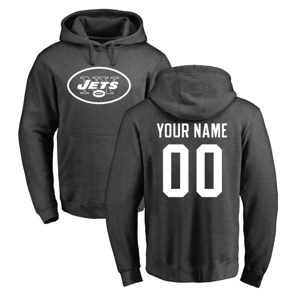 Cooneas Custom NY.Jets Gray Pullover Hoodies Limited Game Any Name & Numbers Stitched Jerseys