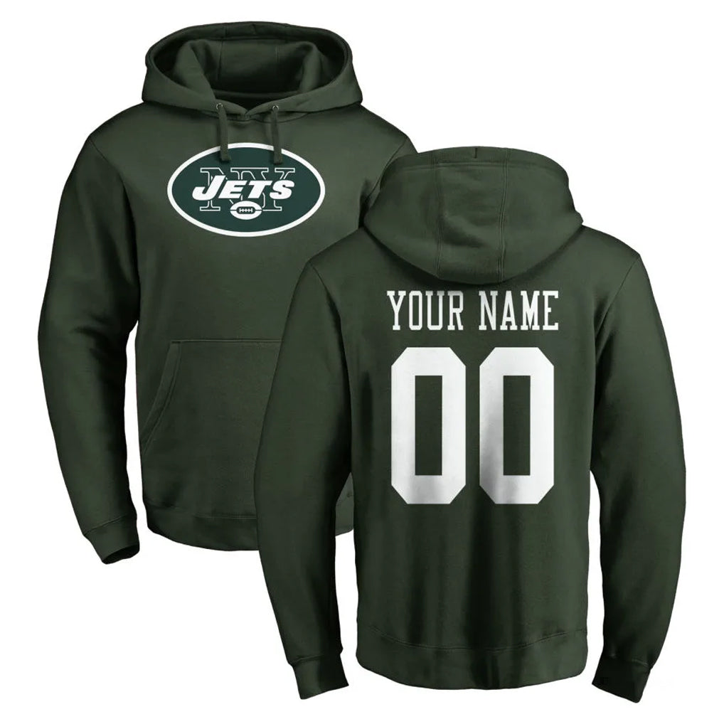 Cooneas Custom NY.Jets Green LOGO Pullover Hoodies Limited Game Any Name & Numbers Stitched Jerseys