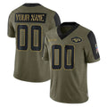 Cooneas Custom NY.Jets Olive Salute To Service Limited Game Any Name & Numbers Stitched Jerseys