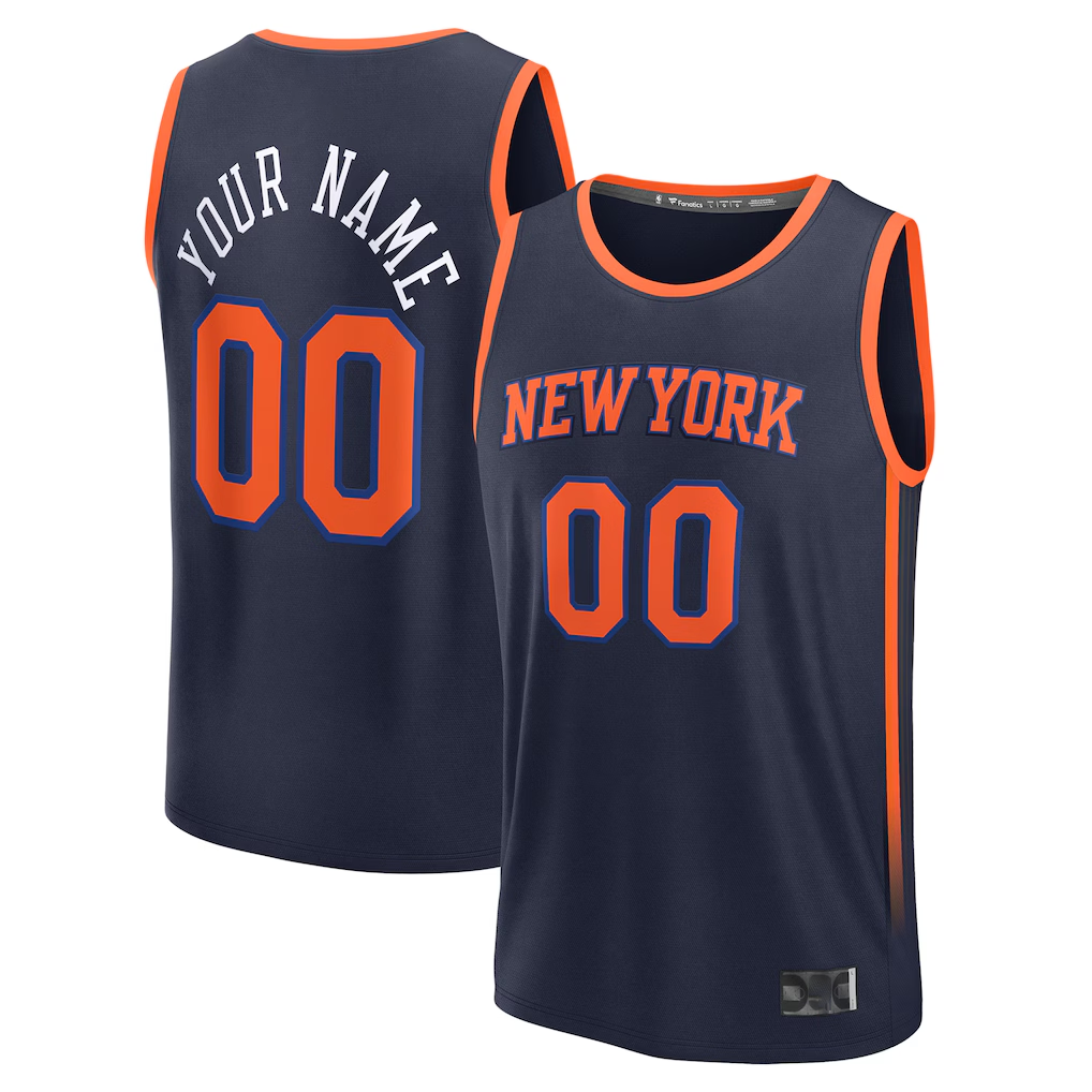 Cooneas Custom NY.Knicks  Navy Fast Break Jerseys - Statement Edition