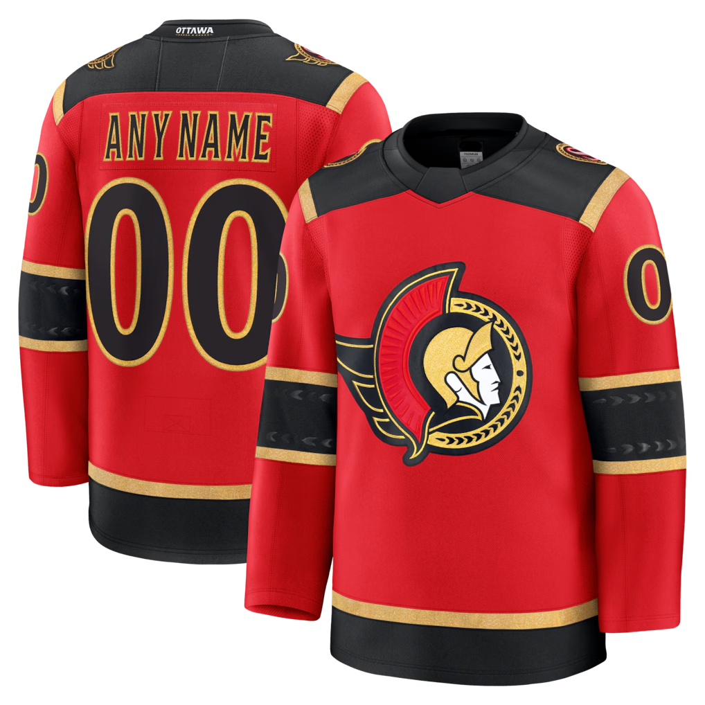 Cooneas Custom O.Senators Red Alternate Premium Jerseys